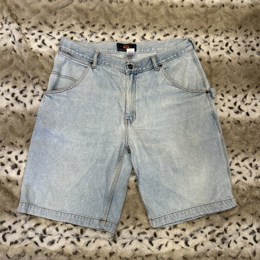 Route 66 Carpenter Denim Shorts Mens‎ 36 Blue Workwear Utility Baggy Vintage 90s